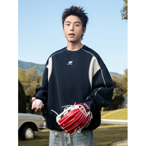 400G重磅圓領撞色衛衣冬季高街潮牌寬松運動上衣松弛感休閒外套男 400G重磅圓領撞色衛衣冬季高街潮牌寬松運動上衣松弛感休閒外套男