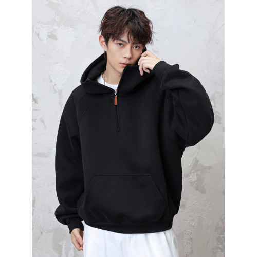 550G重磅半拉鍊連帽衛衣外套男女秋季潮牌加厚純色情侶連帽衫上衣 550G重磅半拉鍊連帽衛衣外套男女秋季潮牌加厚純色情侶連帽衫上衣