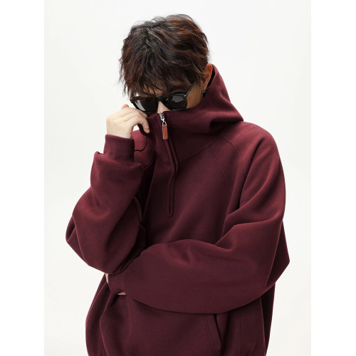 550G重磅半拉鍊連帽衛衣外套男女秋季潮牌加厚純色情侶連帽衫上衣 550G重磅半拉鍊連帽衛衣外套男女秋季潮牌加厚純色情侶連帽衫上衣