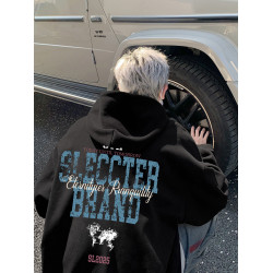 連帽衛衣男春秋oversize重磅寬松印花情侶衛衣美式潮牌慵懶風外套