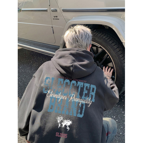 連帽衛衣男春秋oversize重磅寬松印花情侶衛衣美式潮牌慵懶風外套 連帽衛衣男春秋oversize重磅寬松印花情侶衛衣美式潮牌慵懶風外套