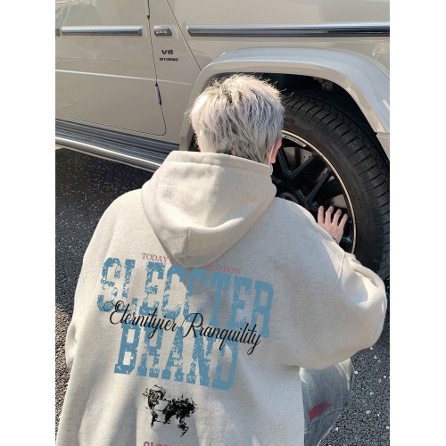 連帽衛衣男春秋oversize重磅寬松印花情侶衛衣美式潮牌慵懶風外套 連帽衛衣男春秋oversize重磅寬松印花情侶衛衣美式潮牌慵懶風外套