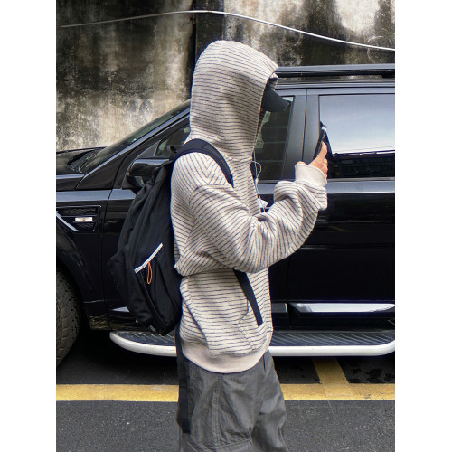 逃離光復南 美式2025早秋新款條紋拉鍊開衫連帽衛衣男女情侶外套 逃離光復南 美式2025早秋新款條紋拉鍊開衫連帽衛衣男女情侶外套