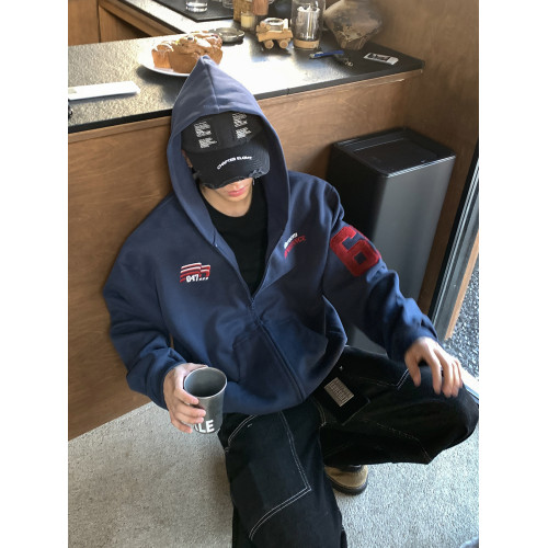 PLTH*美式重磅刺綉衛衣外套男後背大字母印花高街運動連帽長袖女 PLTH*美式重磅刺綉衛衣外套男後背大字母印花高街運動連帽長袖女