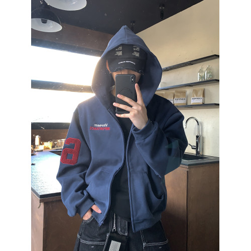 PLTH*美式重磅刺綉衛衣外套男後背大字母印花高街運動連帽長袖女 PLTH*美式重磅刺綉衛衣外套男後背大字母印花高街運動連帽長袖女