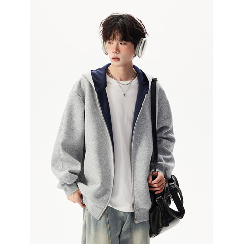 美式重磅休閒衛衣外套男女秋季新款潮牌寬松百搭撞色情侶連帽開衫 美式重磅休閒衛衣外套男女秋季新款潮牌寬松百搭撞色情侶連帽開衫