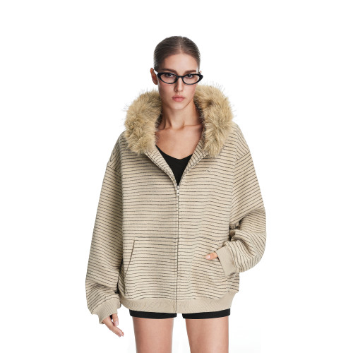 林秋楠同款 FDR旗艦店早秋上衣男款長袖灰色條紋連帽衛衣外套女 林秋楠同款 FDR旗艦店早秋上衣男款長袖灰色條紋連帽衛衣外套女