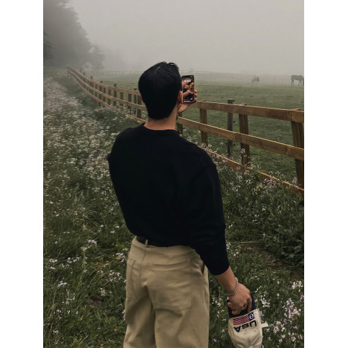 美式復古半拉鍊衛衣男秋季重磅小領口高級感痞帥POLO衫長袖上衣 美式復古半拉鍊衛衣男秋季重磅小領口高級感痞帥POLO衫長袖上衣