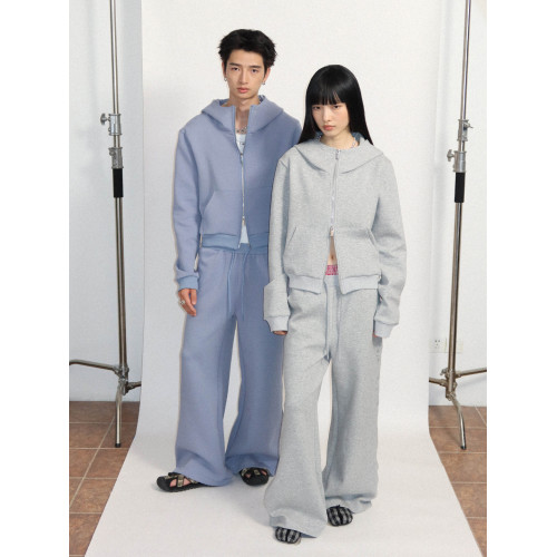 FUNKYFUN 2025AW 短款立領側縫別針印花太空棉惡魔角連帽開衫衛衣