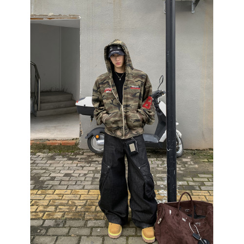 PLTH*秋季新品美式復古潮流迷彩刺綉上衣街頭寬松連帽男女衛衣 PLTH*秋季新品美式復古潮流迷彩刺綉上衣街頭寬松連帽男女衛衣