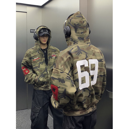 PLTH*秋季新品美式復古潮流迷彩刺綉上衣街頭寬松連帽男女衛衣 PLTH*秋季新品美式復古潮流迷彩刺綉上衣街頭寬松連帽男女衛衣