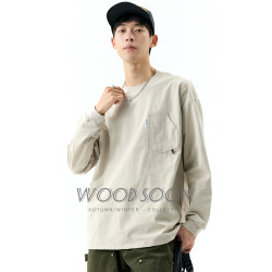 WOODSOON男士圓領衛衣寬松休閒打底衫2025秋冬季新款潮流長袖上衣