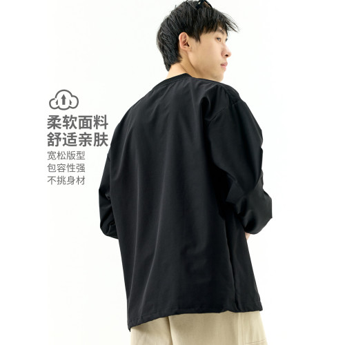 WOODSOON男士圓領衛衣寬松休閒打底衫2025秋冬季新款潮流長袖上衣