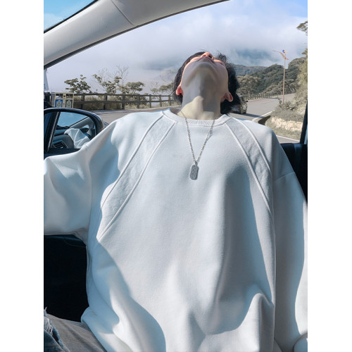 美式加絨重磅圓領衛衣男款秋季寬松無帽長袖內搭t恤男生早秋上衣 美式加絨重磅圓領衛衣男款秋季寬松無帽長袖內搭t恤男生早秋上衣