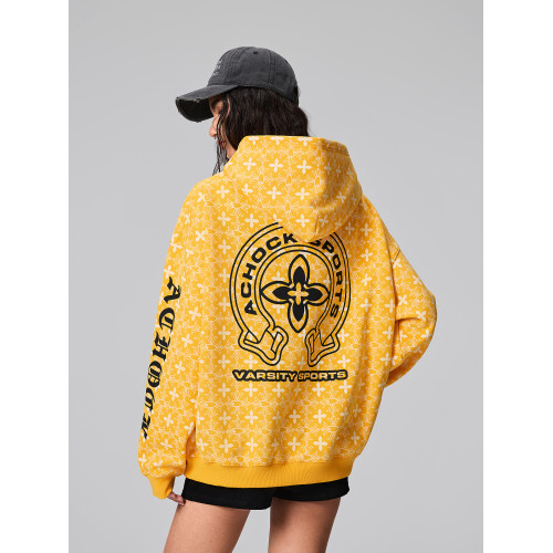 【Achock官方店】街頭復古哥特字滿印重工外套美式百搭連帽衛衣男 【Achock官方店】街頭復古哥特字滿印重工外套美式百搭連帽衛衣男