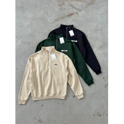 法國極簡jacquemus半拉鍊衛衣新款經典寬松休閒秋款長袖上衣外套