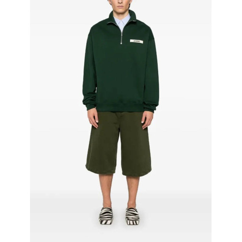 法國極簡jacquemus半拉鍊衛衣新款經典寬松休閒秋款長袖上衣外套