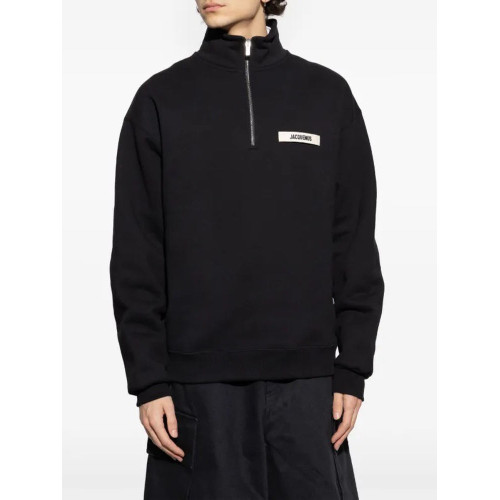 法國極簡jacquemus半拉鍊衛衣新款經典寬松休閒秋款長袖上衣外套