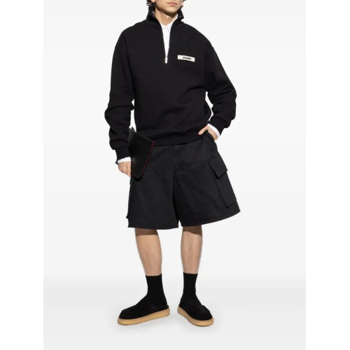 法國極簡jacquemus半拉鍊衛衣新款經典寬松休閒秋款長袖上衣外套