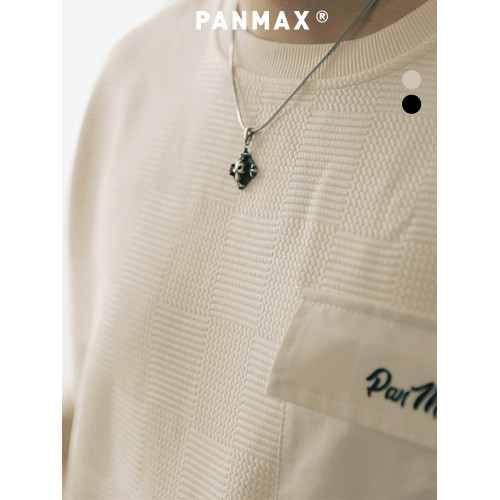 PANMAX大碼男裝潮牌肌理感純色衛衣潮酷工裝打底衫套頭圓領衛衣 PANMAX大碼男裝潮牌肌理感純色衛衣潮酷工裝打底衫套頭圓領衛衣