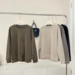 2025春秋季男裝休閒風簡約百搭松弛圓領衛衣百搭