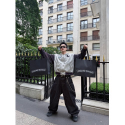 GRAILZ PROJECT GR美式水洗做舊破壞刺綉戰馬拉鍊連帽衫衛衣外套