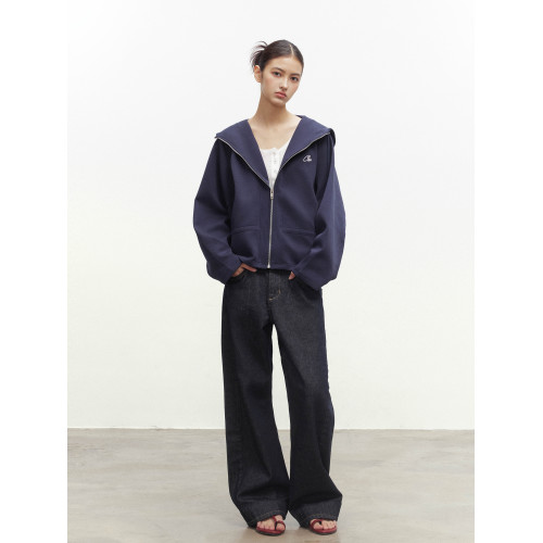 CODICE LAB 空氣層可調節抽褶花苞邊收腰連帽衛衣寬松短款上衣 CODICE LAB 空氣層可調節抽褶花苞邊收腰連帽衛衣寬松短款上衣