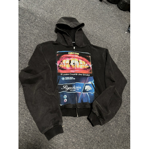 *RYE CHASIN如果造型能殺*人煙盒洗水做舊短款修身連帽衛衣hoodie *RYE CHASIN如果造型能殺*人煙盒洗水做舊短款修身連帽衛衣hoodie