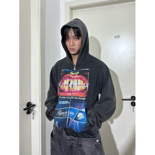 *RYE CHASIN如果造型能殺*人煙盒洗水做舊短款修身連帽衛衣hoodie *RYE CHASIN如果造型能殺*人煙盒洗水做舊短款修身連帽衛衣hoodie