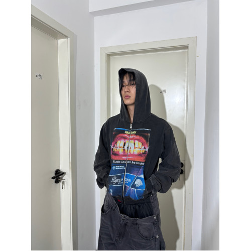 *RYE CHASIN如果造型能殺*人煙盒洗水做舊短款修身連帽衛衣hoodie *RYE CHASIN如果造型能殺*人煙盒洗水做舊短款修身連帽衛衣hoodie