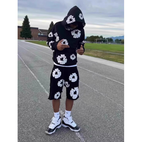 高版本DENIM TEARS木棉花髮泡美式秋冬連帽加絨衛衣男女帽衫加厚 高版本DENIM TEARS木棉花髮泡美式秋冬連帽加絨衛衣男女帽衫加厚