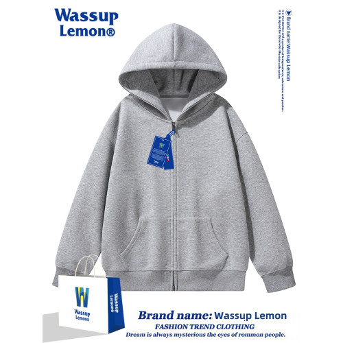 WASSUP LEMON重磅460g連帽開衫衛衣男女同款秋冬寬松加絨加厚外套 WASSUP LEMON重磅460g連帽開衫衛衣男女同款秋冬寬松加絨加厚外套