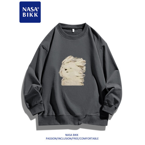 【哈欠小狗】NASA重磅美式衛衣男女情侶印花圓領套頭寬松長袖上衣 【哈欠小狗】NASA重磅美式衛衣男女情侶印花圓領套頭寬松長袖上衣