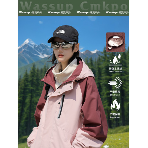 WASSUP CMKPO三防沖鋒衣女2025新款戶外三合一防風登山服加厚外套 WASSUP CMKPO三防沖鋒衣女2025新款戶外三合一防風登山服加厚外套