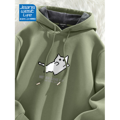 真維斯LIFE加絨衛衣男生冬季潮流百搭加厚保暖連帽上衣男款M 真維斯LIFE加絨衛衣男生冬季潮流百搭加厚保暖連帽上衣男款M