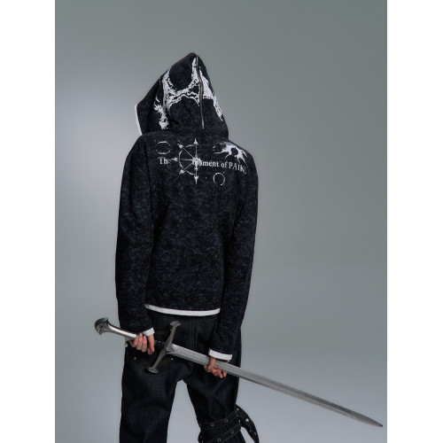 PAIKI「塞勒斯前奏」'魔王'古堡連帽開衫秋冬長袖外套潮衛衣男女 PAIKI「塞勒斯前奏」'魔王'古堡連帽開衫秋冬長袖外套潮衛衣男女