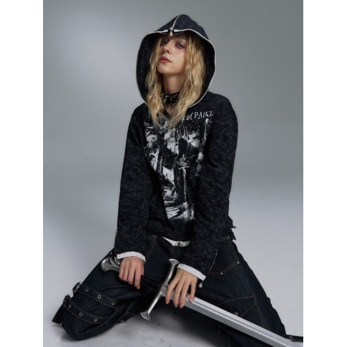 PAIKI「塞勒斯前奏」'魔王'古堡連帽開衫秋冬長袖外套潮衛衣男女 PAIKI「塞勒斯前奏」'魔王'古堡連帽開衫秋冬長袖外套潮衛衣男女