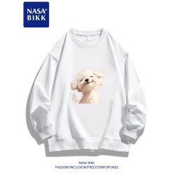 【微笑小狗】NASA重磅美式衛衣男女情侶春秋印花圓領套頭寬松長袖