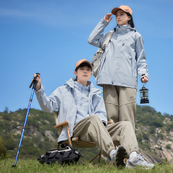 全棉純棉2025戶外登山旅遊沖鋒衣抓絨內膽三合一可拆卸防風防水夾