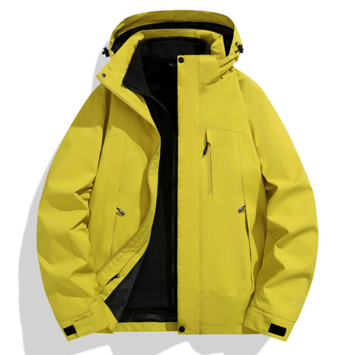 全棉純棉2025戶外登山旅遊沖鋒衣抓絨內膽三合一可拆卸防風防水夾 全棉純棉2025戶外登山旅遊沖鋒衣抓絨內膽三合一可拆卸防風防水夾