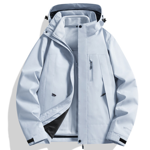 全棉純棉2025戶外登山旅遊沖鋒衣抓絨內膽三合一可拆卸防風防水夾 全棉純棉2025戶外登山旅遊沖鋒衣抓絨內膽三合一可拆卸防風防水夾