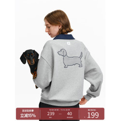 PCLP撞色小狗POLO領衛衣 2025新款春秋季寬松百搭顯瘦國潮牌上衣