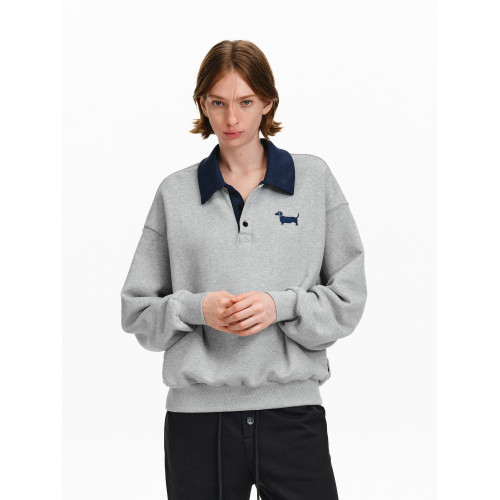 PCLP撞色小狗POLO領衛衣 2025新款春秋季寬松百搭顯瘦國潮牌上衣 PCLP撞色小狗POLO領衛衣 2025新款春秋季寬松百搭顯瘦國潮牌上衣