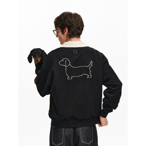 PCLP撞色小狗POLO領衛衣 2025新款春秋季寬松百搭顯瘦國潮牌上衣 PCLP撞色小狗POLO領衛衣 2025新款春秋季寬松百搭顯瘦國潮牌上衣