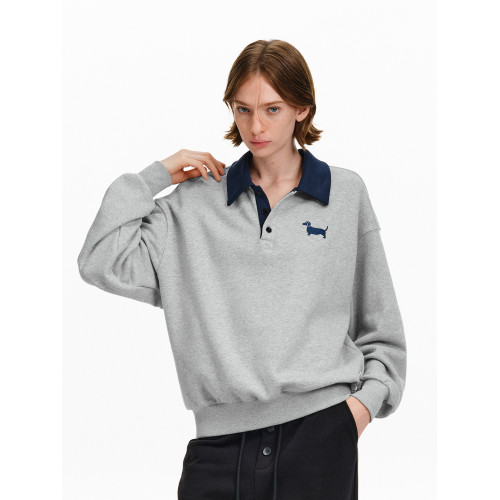 PCLP撞色小狗POLO領衛衣 2025新款春秋季寬松百搭顯瘦國潮牌上衣 PCLP撞色小狗POLO領衛衣 2025新款春秋季寬松百搭顯瘦國潮牌上衣