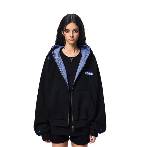 【Achock官方店】美式復古新款格子拼接開衫外套潮牌重磅情侶衛衣 【Achock官方店】美式復古新款格子拼接開衫外套潮牌重磅情侶衛衣