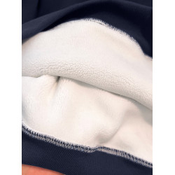 美式潮流時尚藏青色連帽衛衣ins秋季男女簡約情侶裝設計百搭上衣