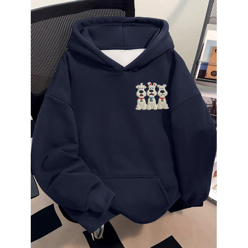 美式潮流時尚藏青色連帽衛衣ins秋季男女簡約情侶裝設計百搭上衣 美式潮流時尚藏青色連帽衛衣ins秋季男女簡約情侶裝設計百搭上衣