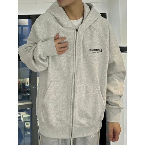 新款essentials植絨拉鍊開衫連帽衛衣男女外套寬松街頭美式fog潮 新款essentials植絨拉鍊開衫連帽衛衣男女外套寬松街頭美式fog潮
