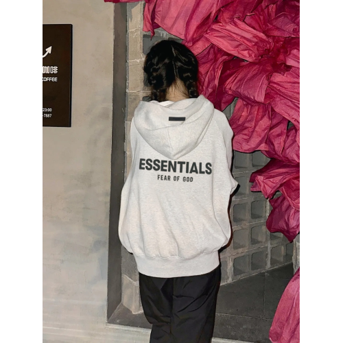 新款essentials植絨拉鍊開衫連帽衛衣男女外套寬松街頭美式fog潮 新款essentials植絨拉鍊開衫連帽衛衣男女外套寬松街頭美式fog潮